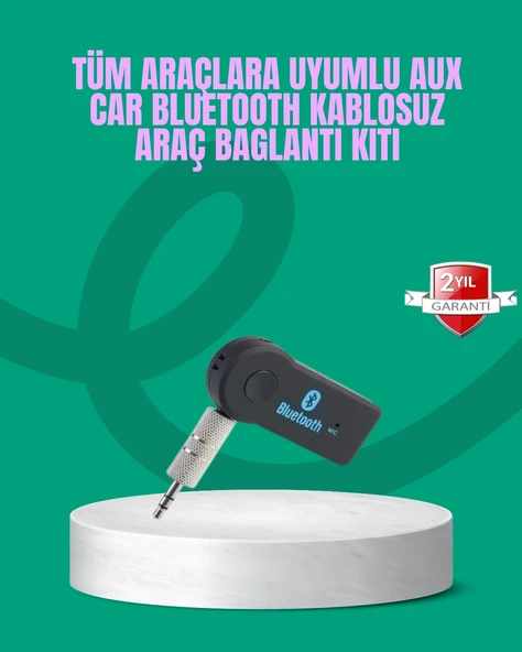 Taşınabilir Bluetooth Aux Araç Müzik Ve Konuşma Kiti ürün görseli 1