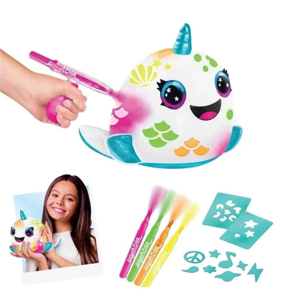 45523 Airbrush Peluş Neon Boyama Seti - - Resim 5