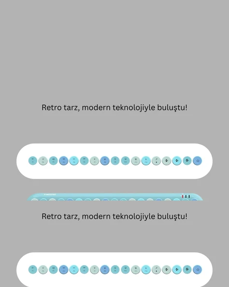 Kablosuz Klavye Mouse Seti Mavi - Resim 2