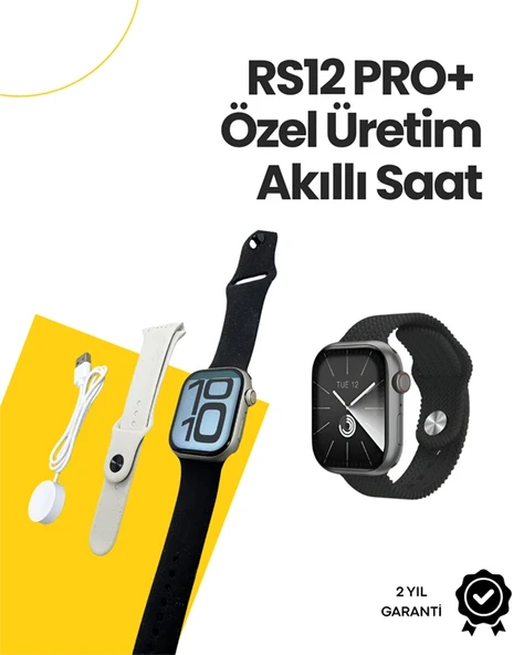 Rs12 Pro+ 2025 Serisi Özel Üretim Full Ekranlı Akıllı Saat – Nabız Ve Uyku Takibi, Bluetooth Arama, Garantili, Güçlü Batarya ürün görseli 1