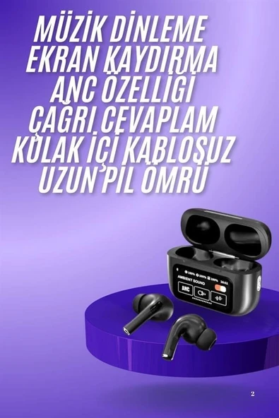 2.nesil Pro Ekranlı Sesli Görüşme Yapabilen Kablosuz Bluetooth Kulaklık ürün görseli 1