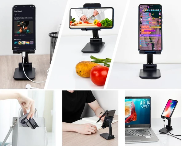 Katlanabilir Masaüstü Telefon Tutucu Stand CM-280 - Resim 5