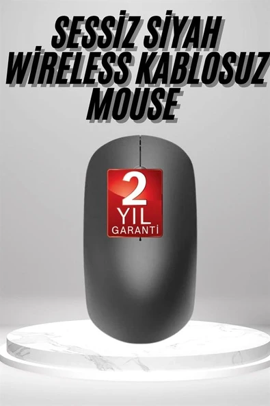 Siyah Kablosuz Mouse Wireless Mouse Minimal Tasarım - Resim 2