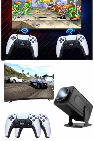 Retro Video Oyunu Konsolu Android Tv El Oyun Konsolu Wıfı Taşınabilir Projeksiyon Cihazı ürün görseli 1