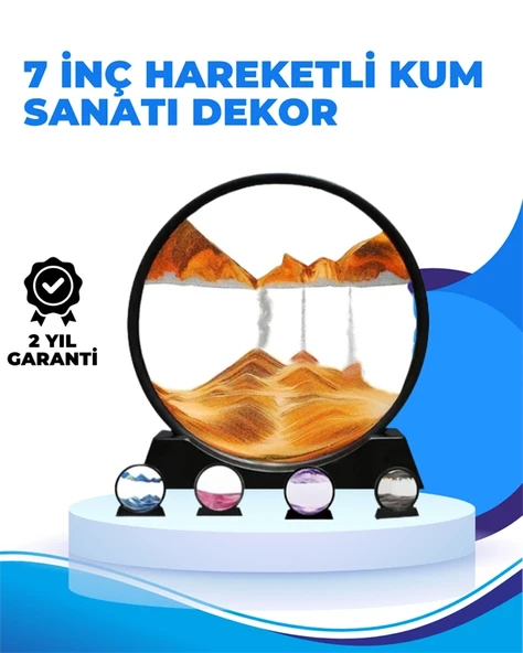 Döndürülebilir Dinamik Kum Tablosu – Stres Giderici, Yüksek Kaliteli Cam Ve Doğal Kum İle Sanatsal Masa Dekoru ürün görseli 1