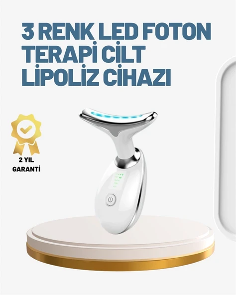 Cilt Yenileyici Şarjlı Güzellik Aleti – Pozitif/negatif İyon, Titreşimli Masaj Ve Kırmızı-mavi-yeşil Işıkla ürün görseli 1