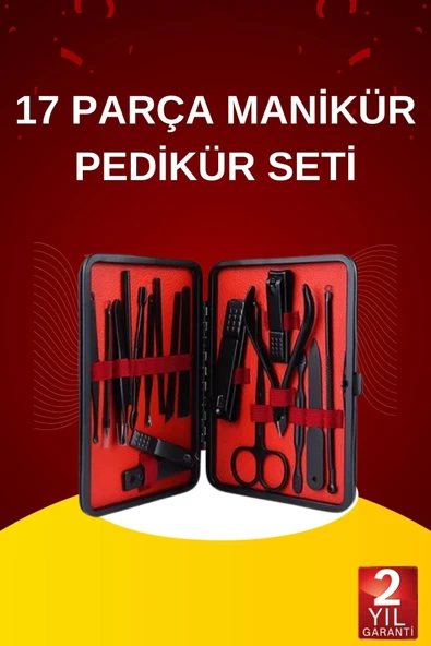 17 Parça El Ayak Bakım Seti Tırnak Temizleme Manikür Pedikür Cımbız Törpü Tırnak Makası ürün görseli 1