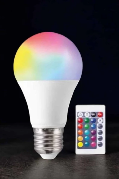Renk Değiştirebilen Rgb Işıklı Led Ampul A+enerji 10 Watt Led Işık ürün görseli 1