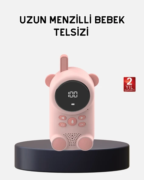 Bebek Telsizi Lcd Ekran Vox İki Yönlü İletişim Usb Şarj Hafif ürün görseli 1