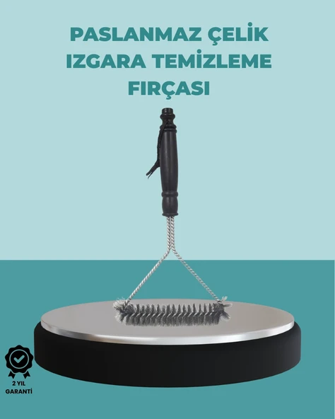 Uzun Saplı Paslanmaz Çelik Izgara Temizlik Fırçası ürün görseli 1