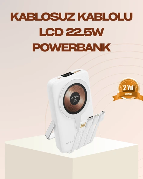 Manyetik Kablosuz Powerbank 22.5w Hızlı Şarj Lcd Ekranlı ürün görseli 1