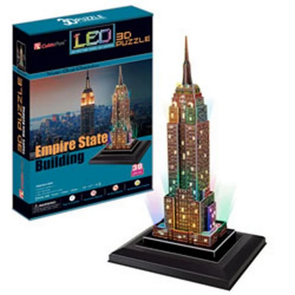 CubicFun 3D Empire State Binası ABD LED Işık Seri 3D Puzzle ürün görseli 1