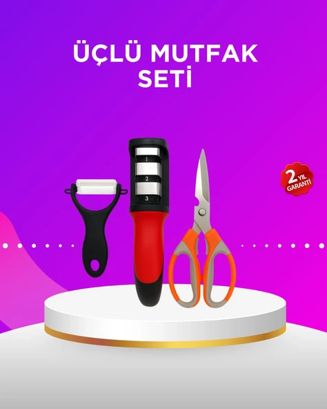 Çok Amaçlı Mutfak Makas Seti – Paslanmaz Çelik Ve Ergonomik Tasarım ürün görseli 1