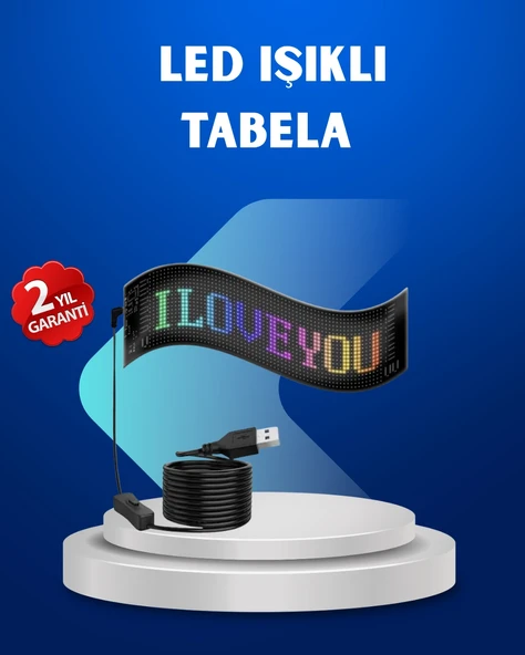 Rgb Renkli Led Ekran Tabela Usb Bağlantılı Ve Kayan Yazı Destekli ürün görseli 1