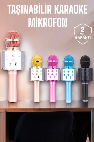 Taşınabilir Bluetooth Karaoke Mikrofon: Hafıza Kart Girişli, Etkileyici Performans ürün görseli 1
