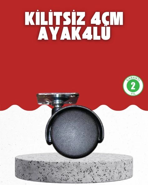 4 Cm Kilitsiz Tekerlek Ayak Seti Zemin Koruyucu ürün görseli 1