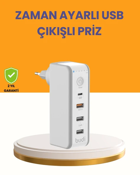 Zaman Kontrollü Şarj Cihazı 30w Hızlı Şarj Ve Çoklu Usb Çıkışı ürün görseli 1