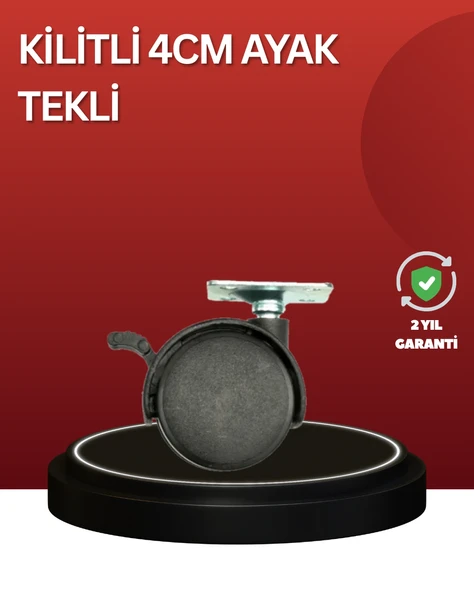 Sessiz Dönen Kilitli Mobilya Tekerleği 4 Cm ürün görseli 1