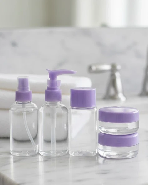 Seyahat İçin 5’li Şeffaf Kozmetik Şişe Seti 30 Ml ürün görseli 1