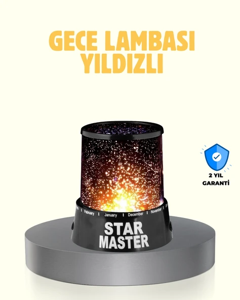 Led Renk Değiştiren Yıldız Projektör Galaxy Efektli Gece Lambası ürün görseli 1
