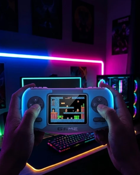 Retro El Konsolu Dahili Klasik Oyunlar Av Tv Bağlantılı Şarjlı Oyun Cihazı ürün görseli 1