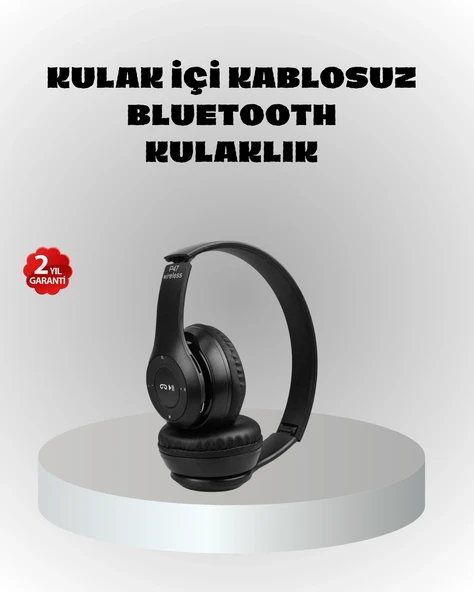 Kablosuz Bluetooth Kulaklık – Tf Kart, Aux, Mikrofonlu, Suya Dayanıklı, 10m Menzil ürün görseli 1