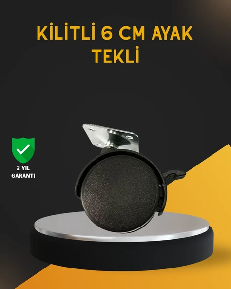 Mobilya İçin Kilitli 6 Cm Ayak Tekli Satış ürün görseli 1