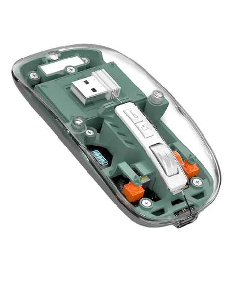 Şeffaf Tasarımlı Bluetooth Kablosuz Mouse Pilli Kullanım - Resim 3