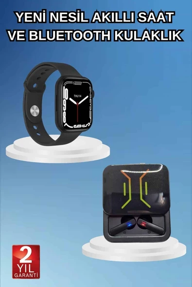 Bluetooth Bağlantılı Kablosuz Kulaklık Ve Yeni Nesil Akıllı Saat 5.0 Bluetooth ürün görseli 1