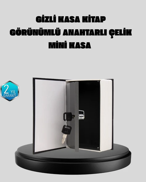 Anahtarlı Gizli Kitap Kasa – Metal İç Yapı, Kamuflajlı Sözlük Tasarım ürün görseli 1