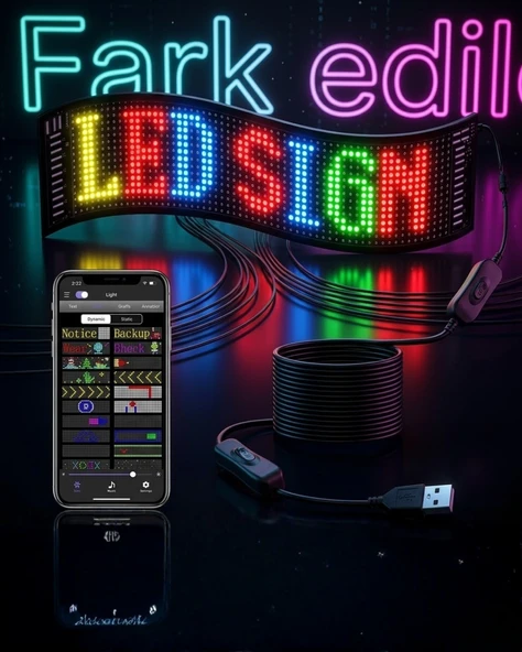Rgb Led Matrix Panel 60 Cm 16x96 Piksel Kayan Yazı Ve Animasyon Destekli ürün görseli 1