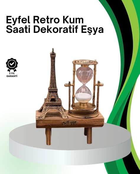 Dekoratif Kum Saati – Ahşap Malzeme, Hediyelik Masa Aksesuarı ürün görseli 1