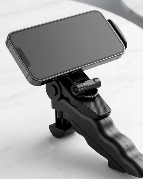 Katlanabilir Mini Telefon Tripodu Masaüstü Telefon Standı 360 Derece Ayarlanabilir ürün görseli 1