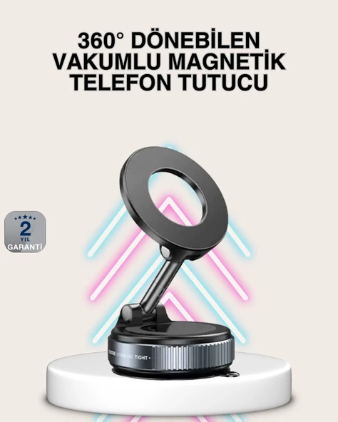 Güçlü Mıknatıslı Vakumlu Araç Telefon Tutucu Alüminyum Gövde ürün görseli 1