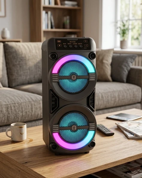 Taşınabilir Bluetooth Hoparlör Rgb Işık Efektli Stereo Ses ürün görseli 1