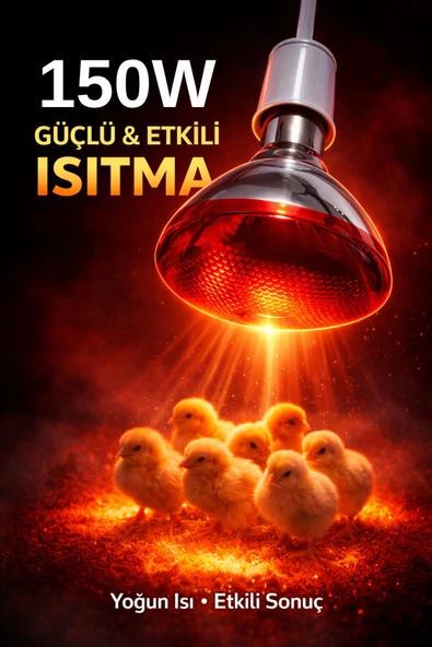 150w Isıtıcı Ampul Kırmızı Isı Lambası Civciv Kümes Kuluçka E27 Duy Isıtma Ampulü ürün görseli 1