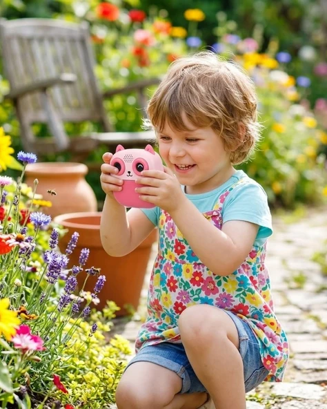 Çocuklar İçin Baskılı Mini Kamera 6 Kalem 5 Kağıt Rulosu Hediyeli Eğlenceli Fotoğraf Makinesi ürün görseli 1