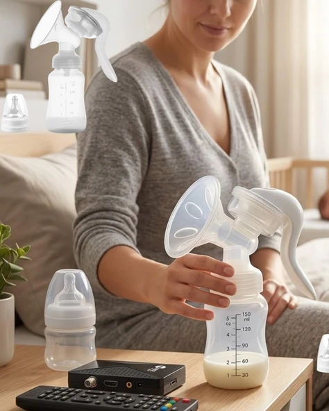 Masaj Ve Sağım Özellikli Manuel Süt Pompası Sessiz Kullanım 180 Ml ürün görseli 1