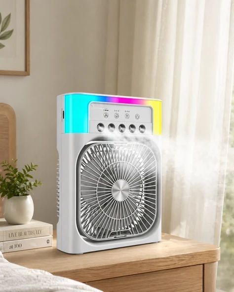 Su Buharlı Mini Klima Fan Rgb Işıklı Taşınabilir Serinletici ürün görseli 1