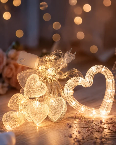 Led Kalp Neon Lamba Dekoratif Romantik Gece Ve Ortam Işığı ürün görseli 1