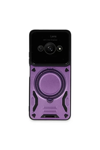 Newface Xiaomi Poco C61 Kılıf Joy Lens Standlı Kapak - Mor ürün görseli 1