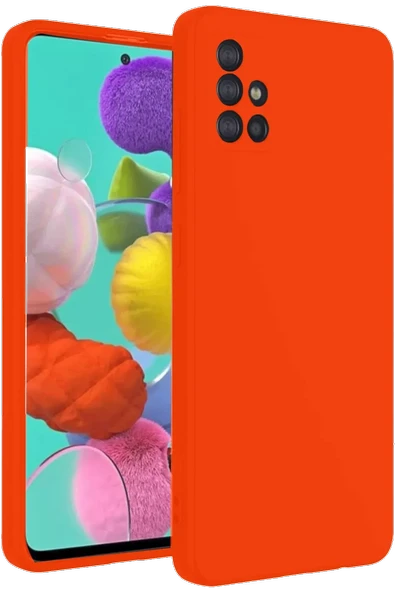 Newface Samsung Galaxy A31 Kılıf Nano içi Kadife Silikon - Turuncu ürün görseli 1