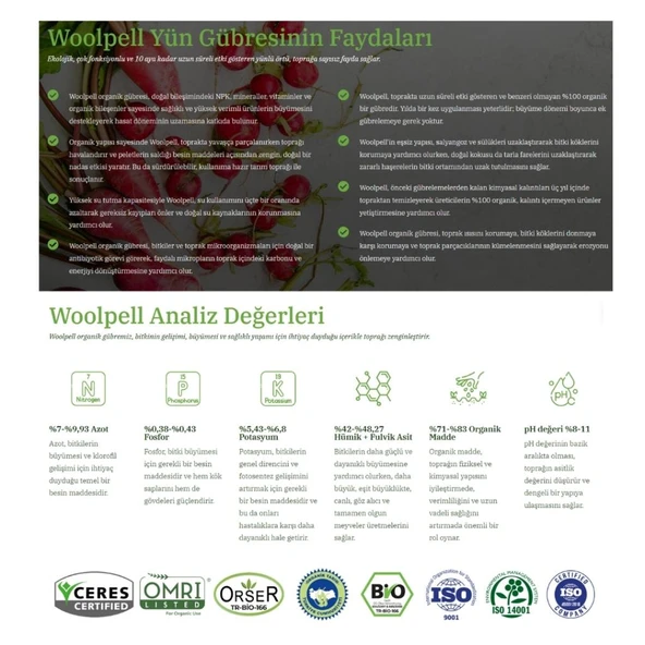 WoolPell Koyun Yünü Gübresi 20 kg - Resim 5