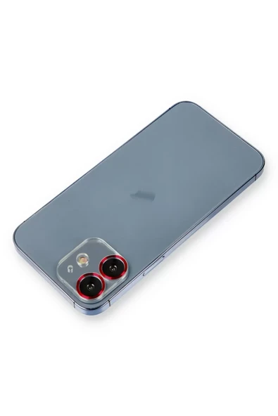 Newface Apple iPhone 12 Metal Kamera Lens Koruma Cam - Kırmızı ürün görseli 1