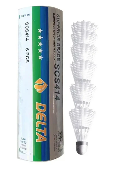 Delta Badminton Topu Scs 414 Mantar Başlı 6'lı Dengeli Hız ürün görseli 1