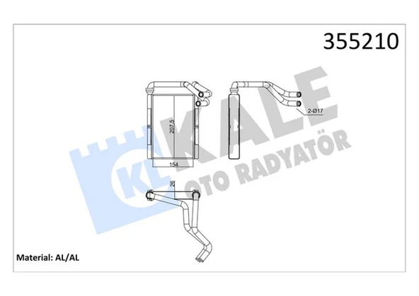 Toyota Kalorıfer Radyatoru Toyota Yarıs 1999-2005 - Kale 355210 ürün görseli 1