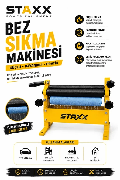 Profesyonel Sanayi Tipi Bez Sıkma Makinesi Güçlü Merdaneli Oto Yıkama Bez Sıkma Sistemi ürün görseli 1