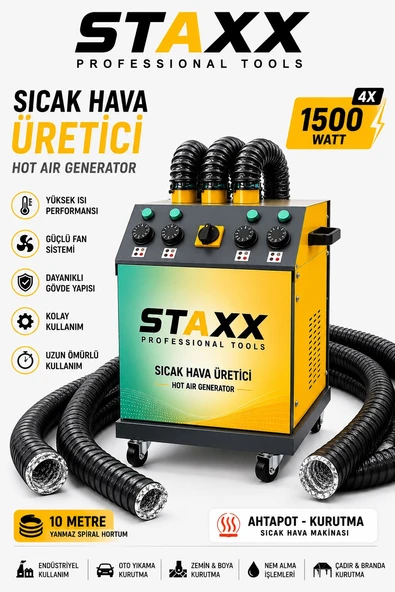 Staxx Profesyonel Hot Air Generator Oto Koltuk ve Zemin Kurutma Makinesi Ahşapot Kurutma Sistemi ürün görseli 1