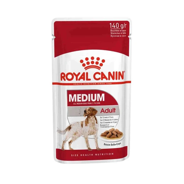 Royal Canin Medium Adult Orta Irk Yetişkin Köpekler İçin Parça Etli Yaş Mama 140 gr ürün görseli 1