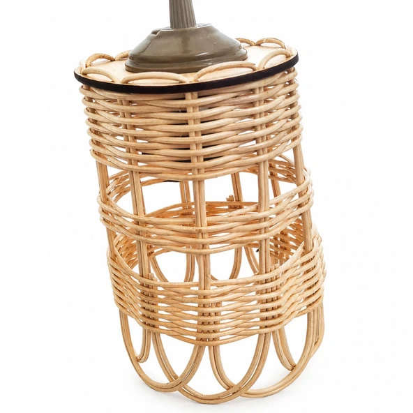 Bambu Bardak Model Sarkıt Avize 16 cm – E27 Duylu Dekoratif Bambu Avize - Resim 2